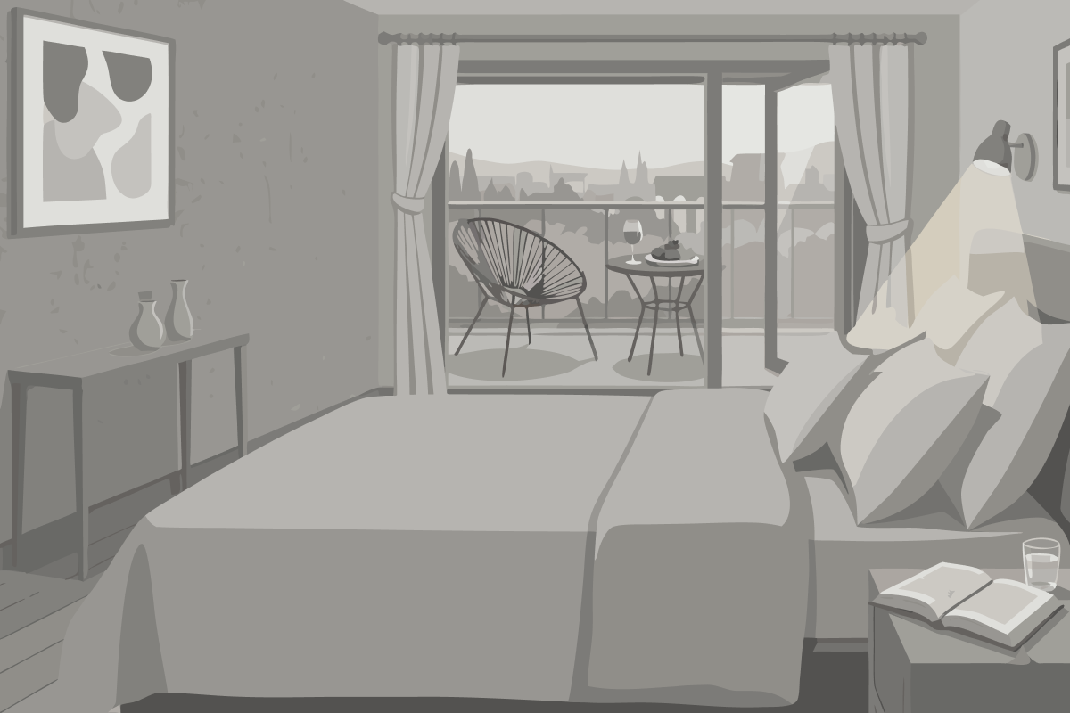 King Room with Sofa Bed and Pool View